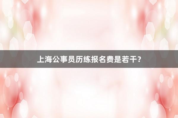 上海公事员历练报名费是若干？