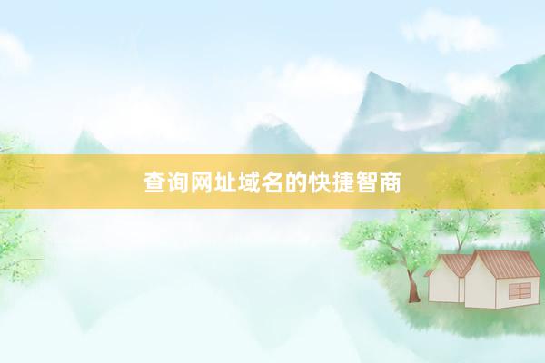 查询网址域名的快捷智商